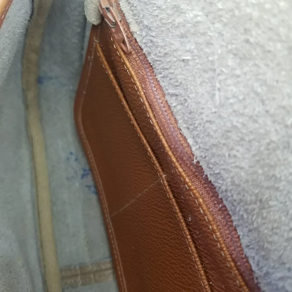 Vintage Dooney & Bourke 70's Over Pebble Leather Over Under Taupe Crossbody Bag